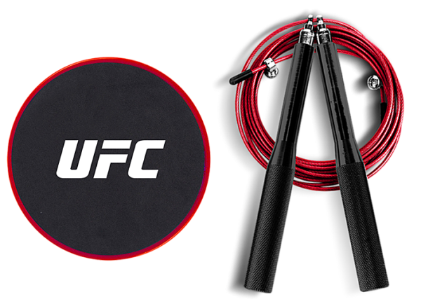 Набор для тренировки ног UFC (Скоростная скакалка и слайдеры)