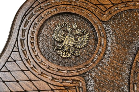 Нарды резные "Герб РФ 3" с бронзой 60, Haleyan