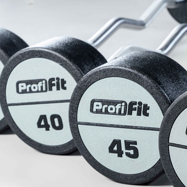 Набор изогнутых полиуретановых штанг (шаг 5 кг, 5 шт) PROFI-FIT 35-55 кг