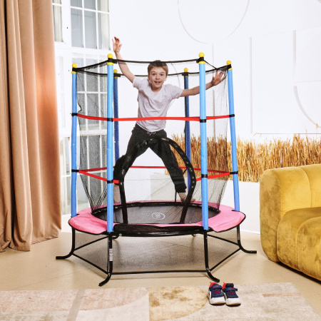 Батут детский DFC SMRKIDS 55" с сеткой, PINK