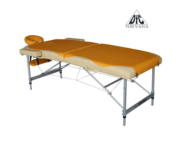 Массажный стол DFC NIRVANA, Elegant PREMIUM, 192х75х6 см, алюм. ножки, цвет оранж./беж. (orange/beig