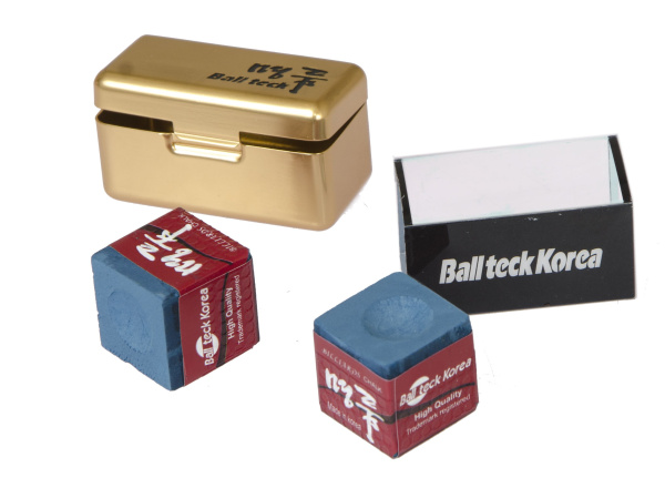Мел «Ball teck PRO II» (2 шт, в золотистой металлической коробке) синий