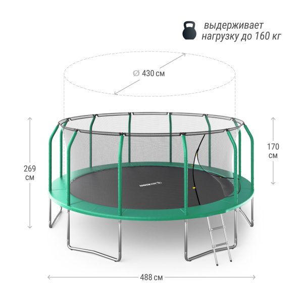 Батут UNIX Line SUPREME BASIC 16 ft (Green)