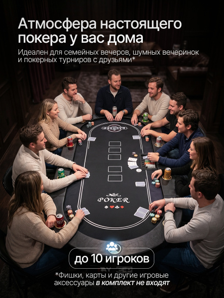 Игровой стол – покер DFC RAYKEEP 84", на 10 мест, складной