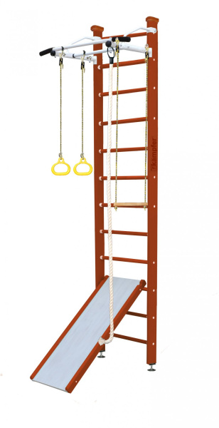 Шведская стенка Kampfer Ride Ceiling (№4 Вишневый Высота 3 м белый турник)