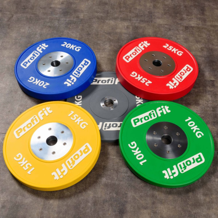 Диск профессиональный обрезиненный (цветной) D51 мм PROFI-FIT 15 кг