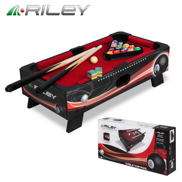 Бильярдный стол Riley Пул 1,5фт с комплектом аксессуаров 46x23x14см