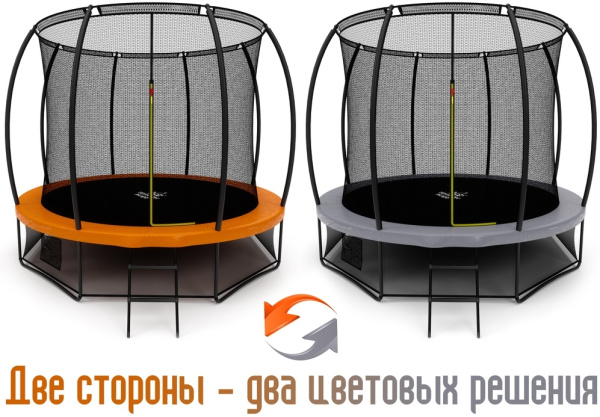 Батут Триумф Норд Премиальный 305 см серый/оранжевый