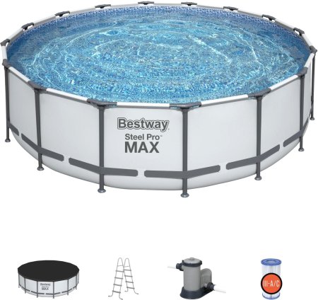 Каркасный бассейн Bestway Steel Pro MAX 5612Z (488x122, с фильтр-насосом и лестницей)