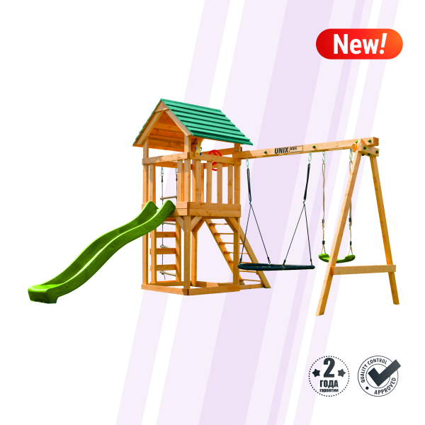 Детский игровой комплекс UNIX Line (6 in 1) Light Green