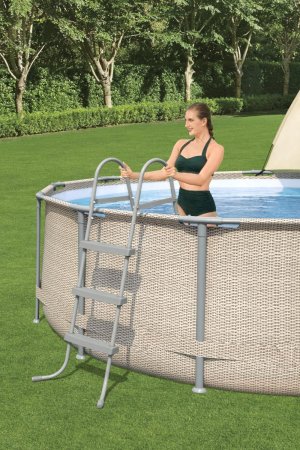 Каркасный бассейн Bestway Steel Pro Max 5614V (396x107, с фильтр-насосом, лестницей и навесом)