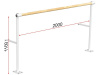 Станок хореографический напольно-пристенный однорядный