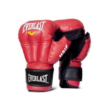 Перчатки для рукопашного боя (кожзам) Everlast Красный 6 Oz